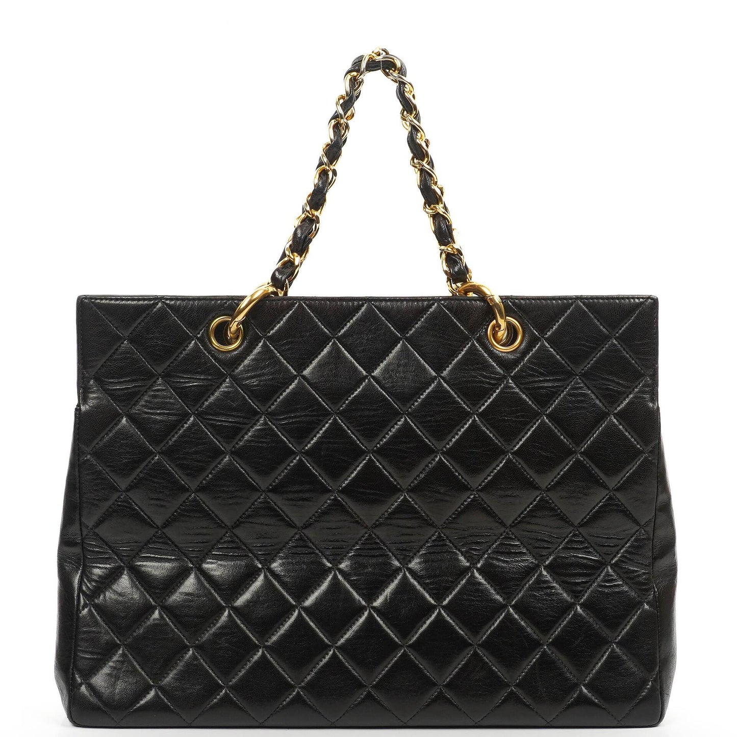 Chanel Große Einkaufstasche Gepolstertes Lammleder Goldfarbene Hardware