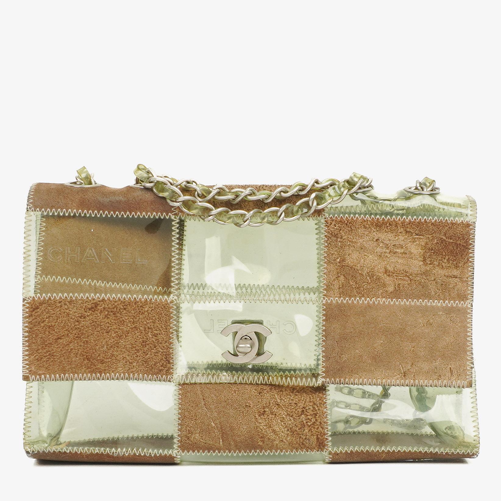 Chanel Naked Patchwork Flap Tasche aus grün-braunem PVC und Leder