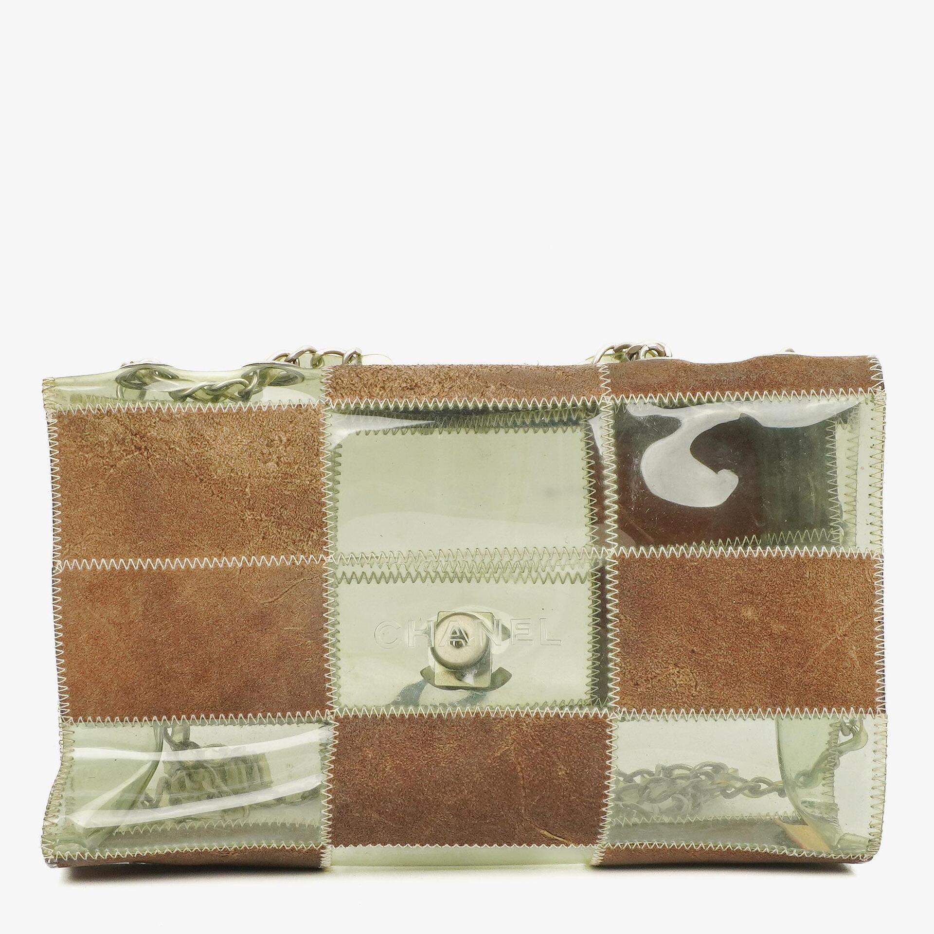 Chanel Naked Patchwork Flap Tasche aus grün-braunem PVC und Leder