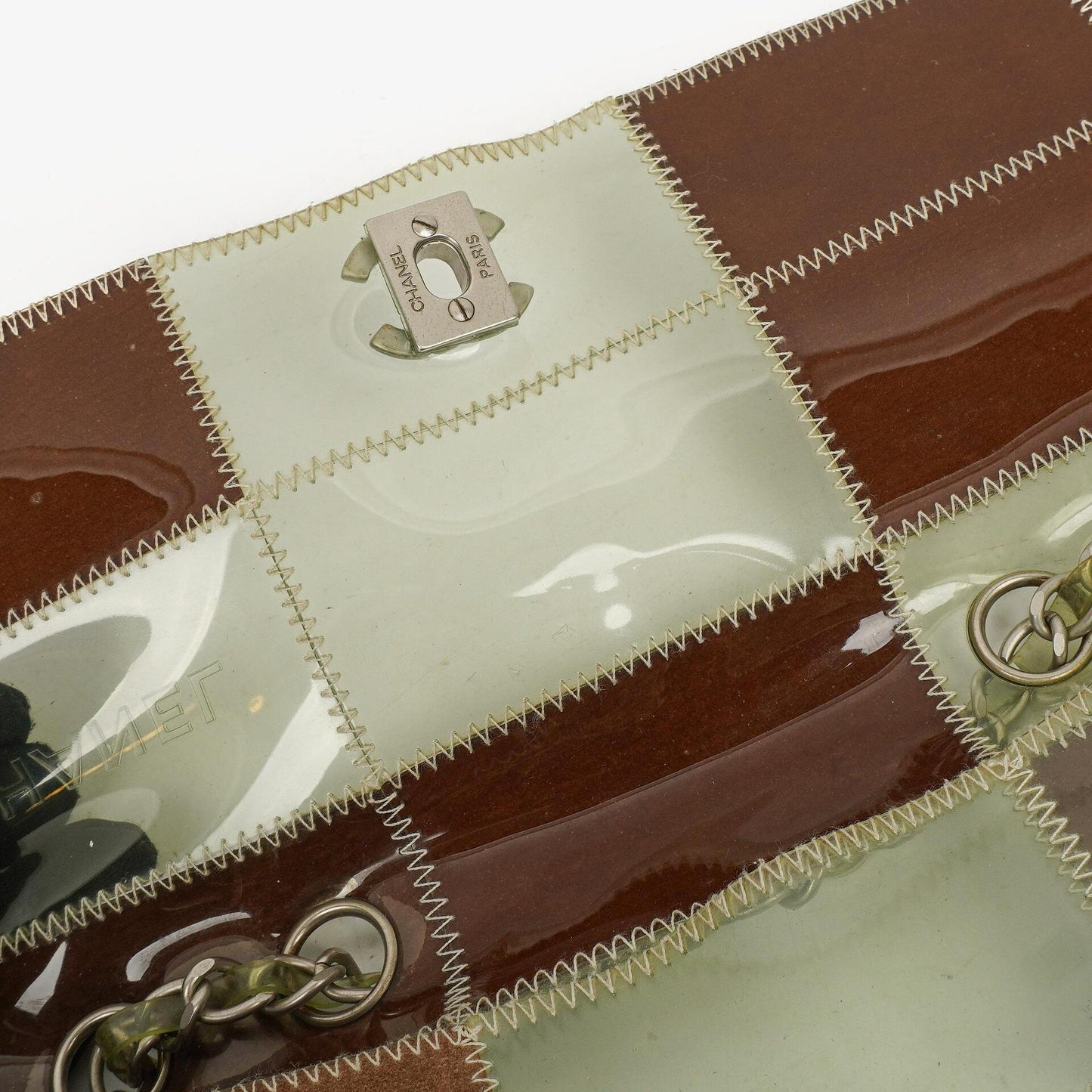 Chanel Naked Patchwork Flap Tasche aus grün-braunem PVC und Leder
