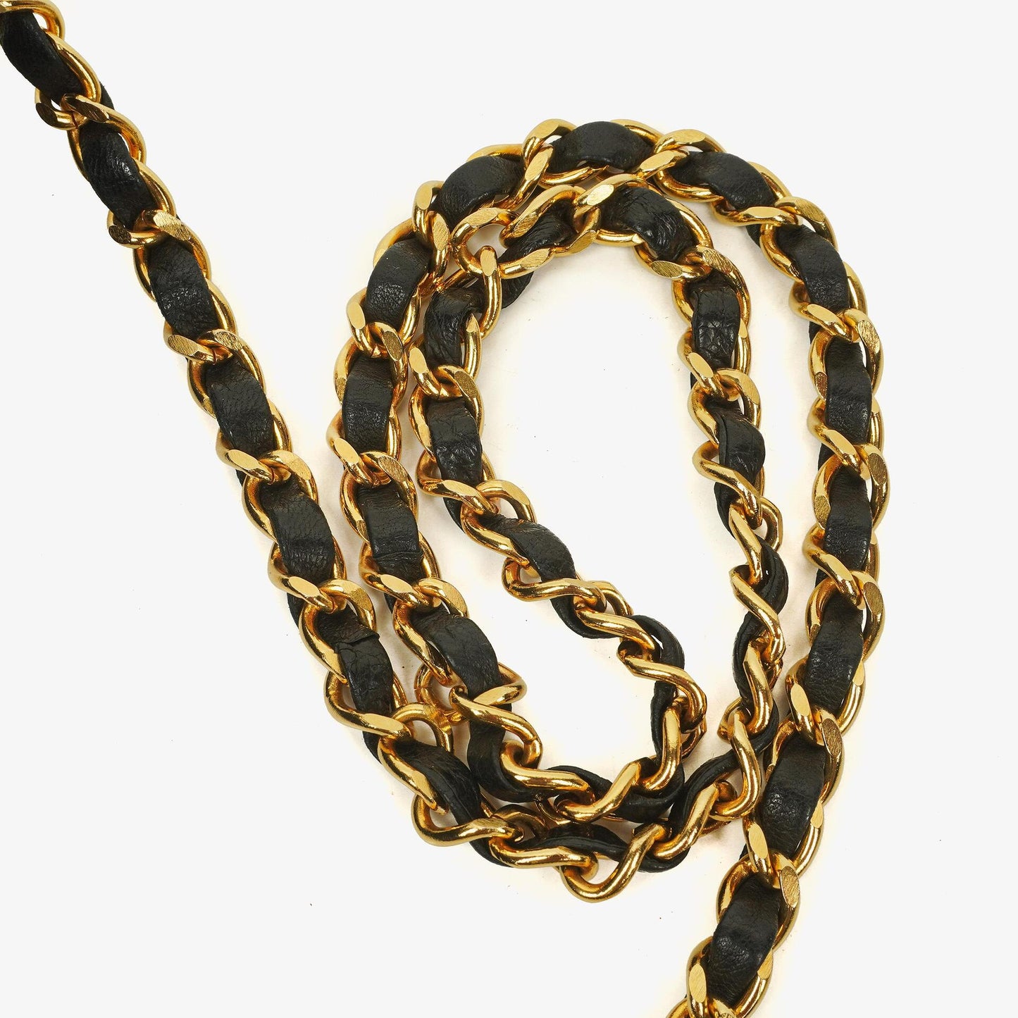 Chanel Half Moon Double Flap Tasche aus schwarzem gestepptem Lammleder mit 24K vergoldeten Beschlägen