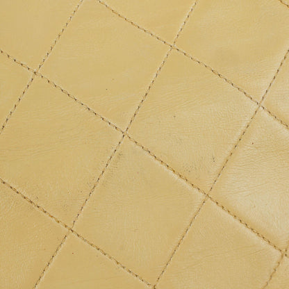 Chanel Half Moon Flap Tasche aus beigem gestepptem Lammleder mit 24K vergoldeten Beschlägen