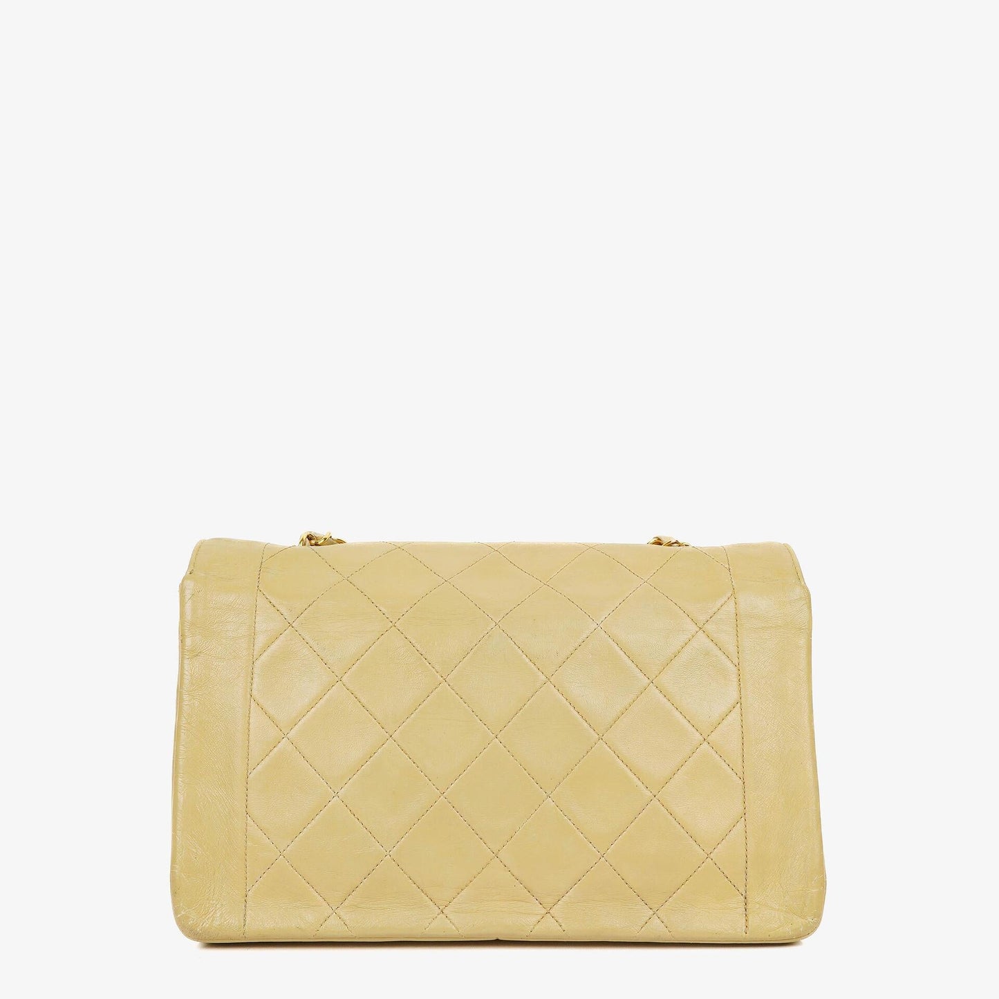 Chanel Half Moon Flap Tasche aus beigem gestepptem Lammleder mit 24K vergoldeten Beschlägen