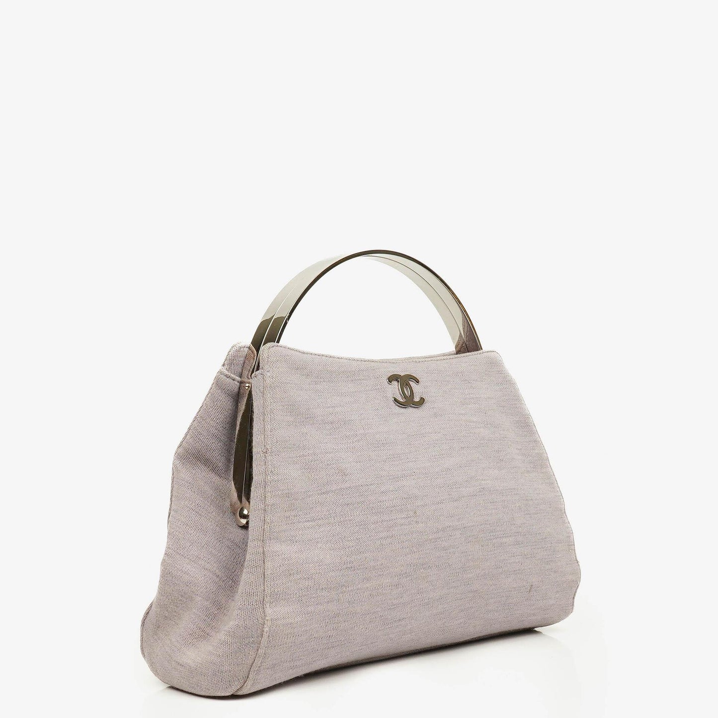 Chanel Top Handle Tasche aus Jersey und Metall