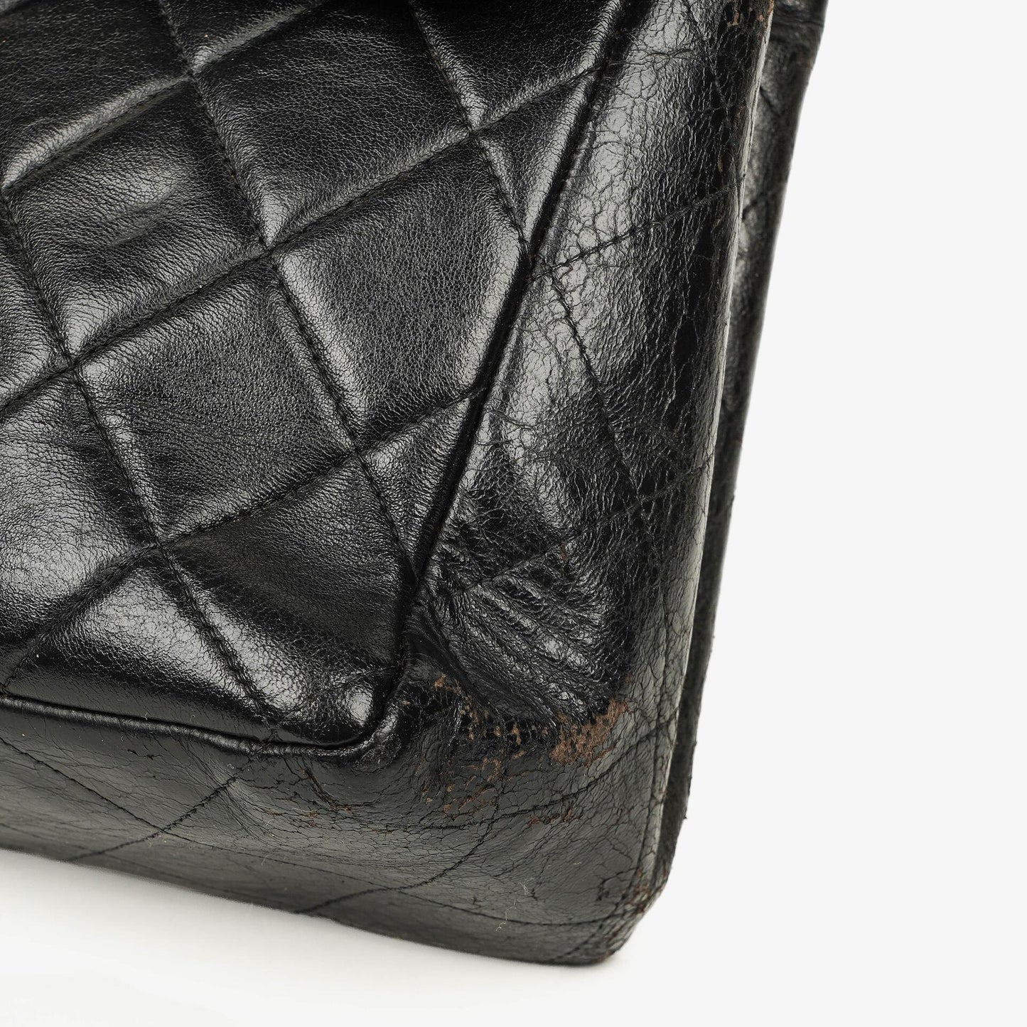 Chanel Jumbo CC Klassische Einzelklappe Tasche Schwarz Gestepptes Lammleder 24K Vergoldete Beschläge