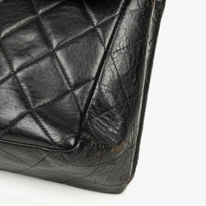 Chanel Jumbo CC Klassische Einzelklappe Tasche Schwarz Gestepptes Lammleder 24K Vergoldete Beschläge