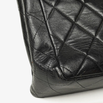 Chanel Jumbo CC Klassische Einzelklappe Tasche Schwarz Gestepptes Lammleder 24K Vergoldete Beschläge