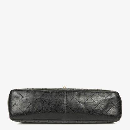 Chanel Jumbo CC Klassische Einzelklappe Tasche Schwarz Gestepptes Lammleder 24K Vergoldete Beschläge