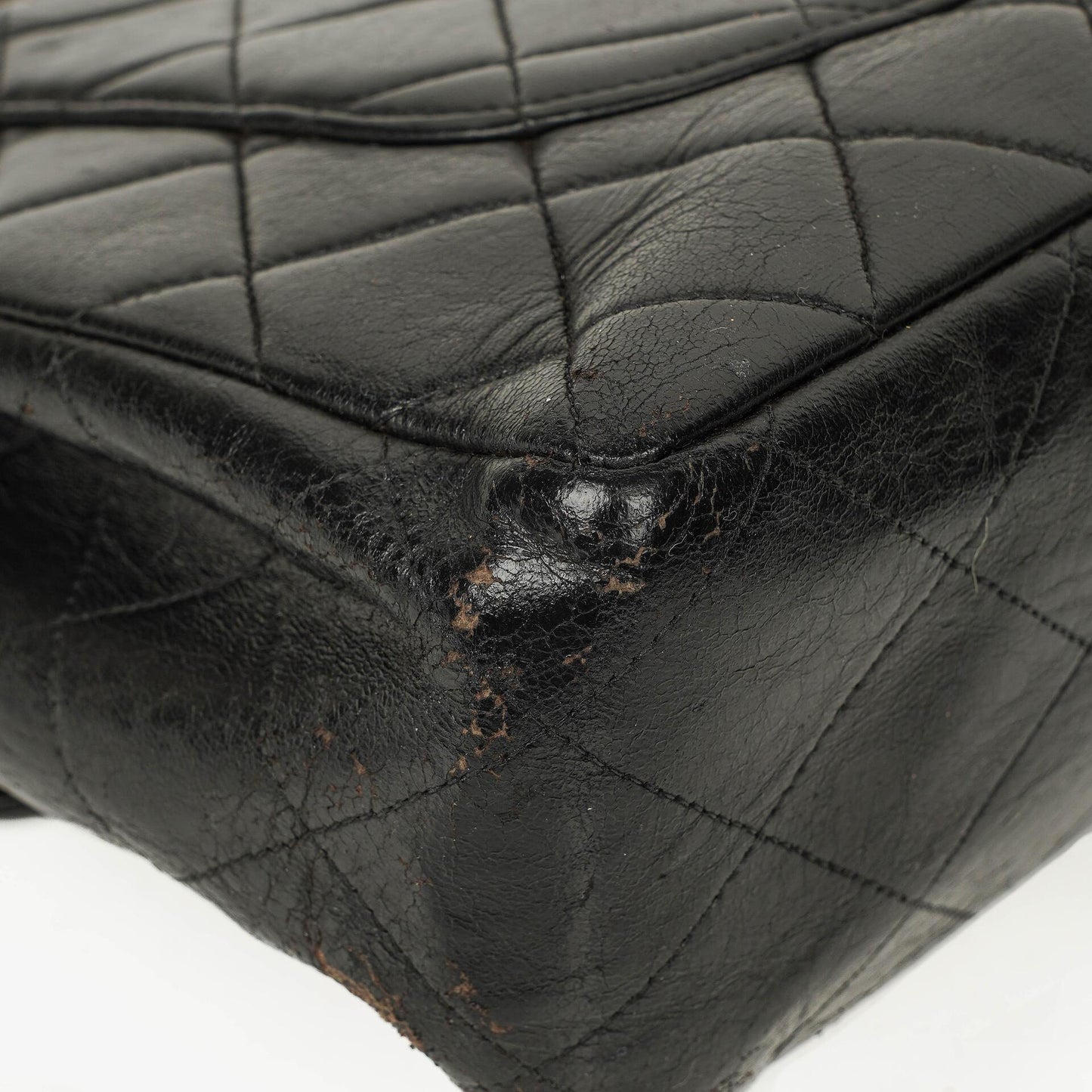 Chanel Jumbo CC Klassische Einzelklappe Tasche Schwarz Gestepptes Lammleder 24K Vergoldete Beschläge