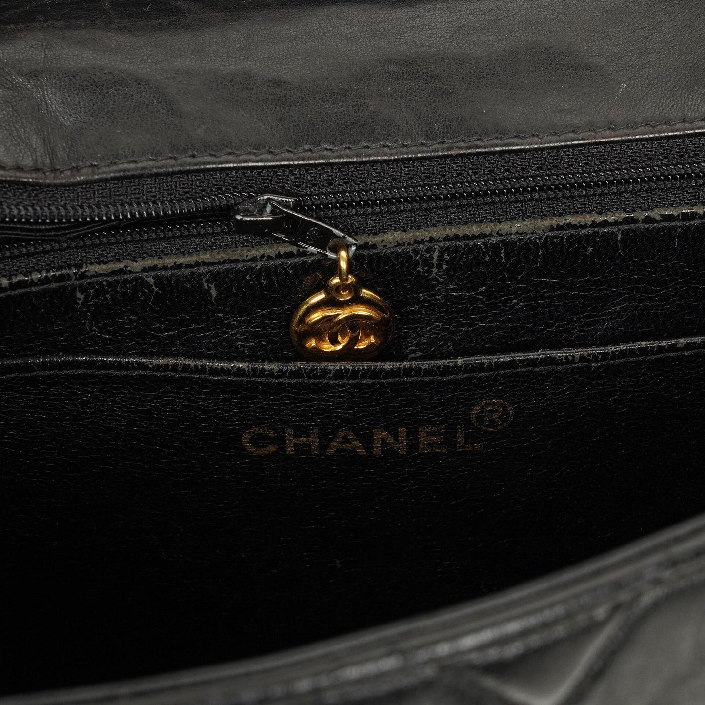 Chanel Jumbo CC Klassische Einzelklappe Tasche Schwarz Gestepptes Lammleder 24K Vergoldete Beschläge