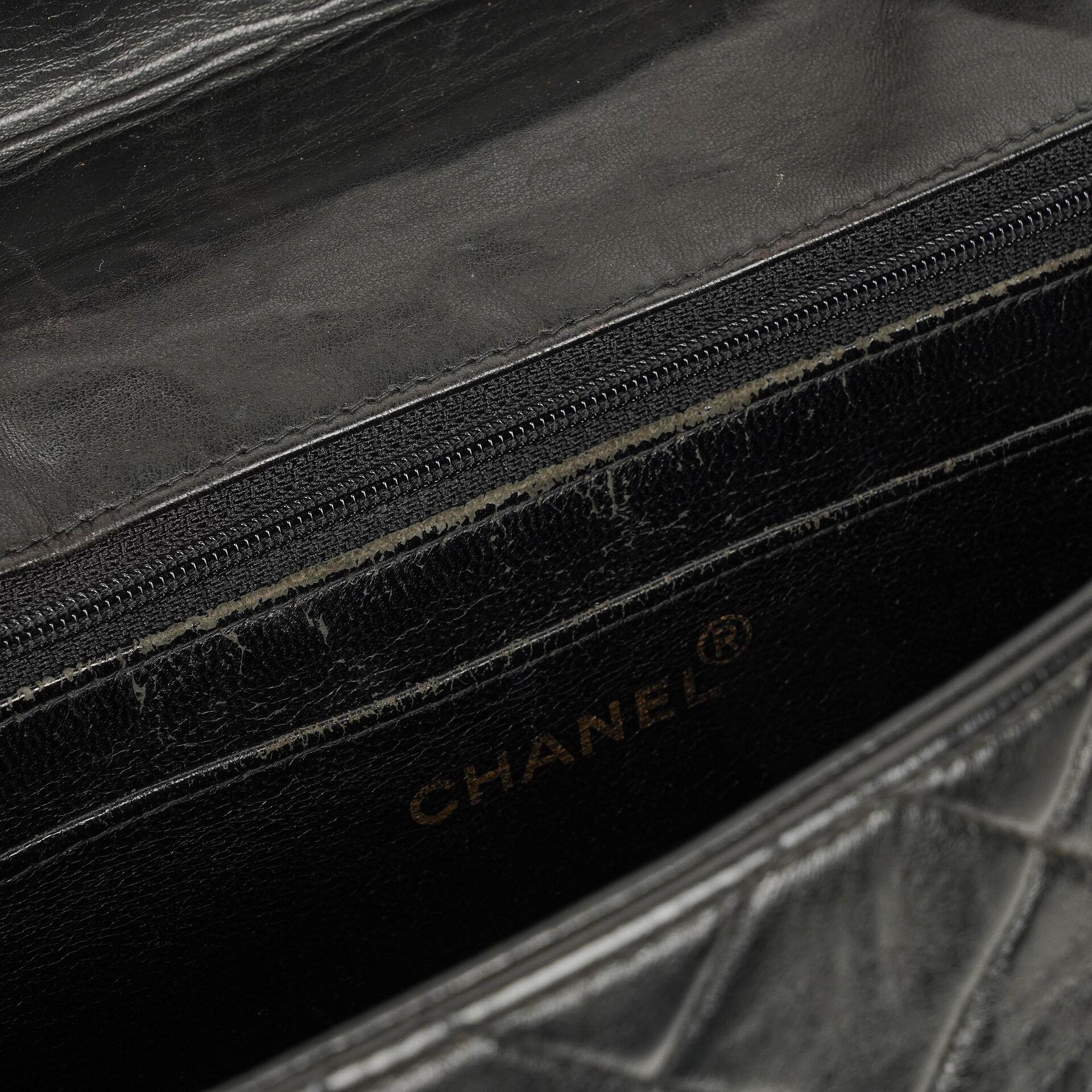 Chanel Jumbo CC Klassische Einzelklappe Tasche Schwarz Gestepptes Lammleder 24K Vergoldete Beschläge