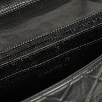 Chanel Jumbo CC Klassische Einzelklappe Tasche Schwarz Gestepptes Lammleder 24K Vergoldete Beschläge