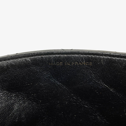 Chanel Jumbo CC Klassische Einzelklappe Tasche Schwarz Gestepptes Lammleder 24K Vergoldete Beschläge