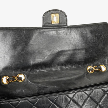 Chanel Jumbo CC Klassische Einzelklappe Tasche Schwarz Gestepptes Lammleder 24K Vergoldete Beschläge
