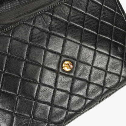 Chanel Jumbo CC Klassische Einzelklappe Tasche Schwarz Gestepptes Lammleder 24K Vergoldete Beschläge