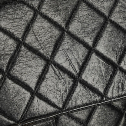 Chanel Jumbo CC Klassische Einzelklappe Tasche Schwarz Gestepptes Lammleder 24K Vergoldete Beschläge