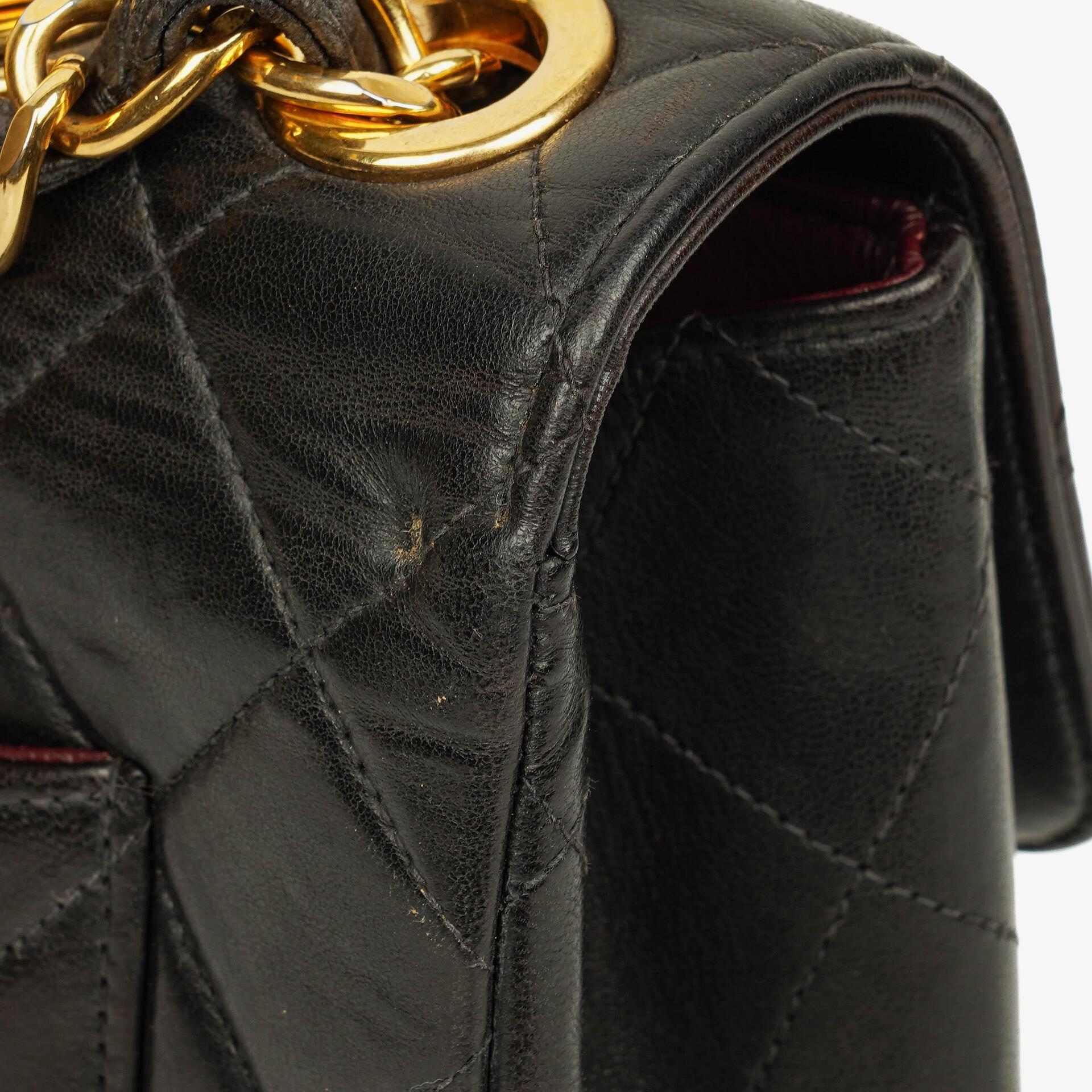 Chanel Jumbo CC Classic Single Flap Tasche aus schwarzem gestepptem Lammleder mit 24K vergoldeter Hardware