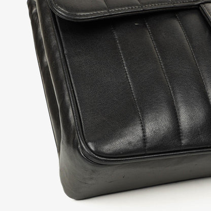 Chanel Jumbo CC Vertikal Tasche aus schwarzem gestepptem Lammleder mit 24K vergoldeten Beschlägen