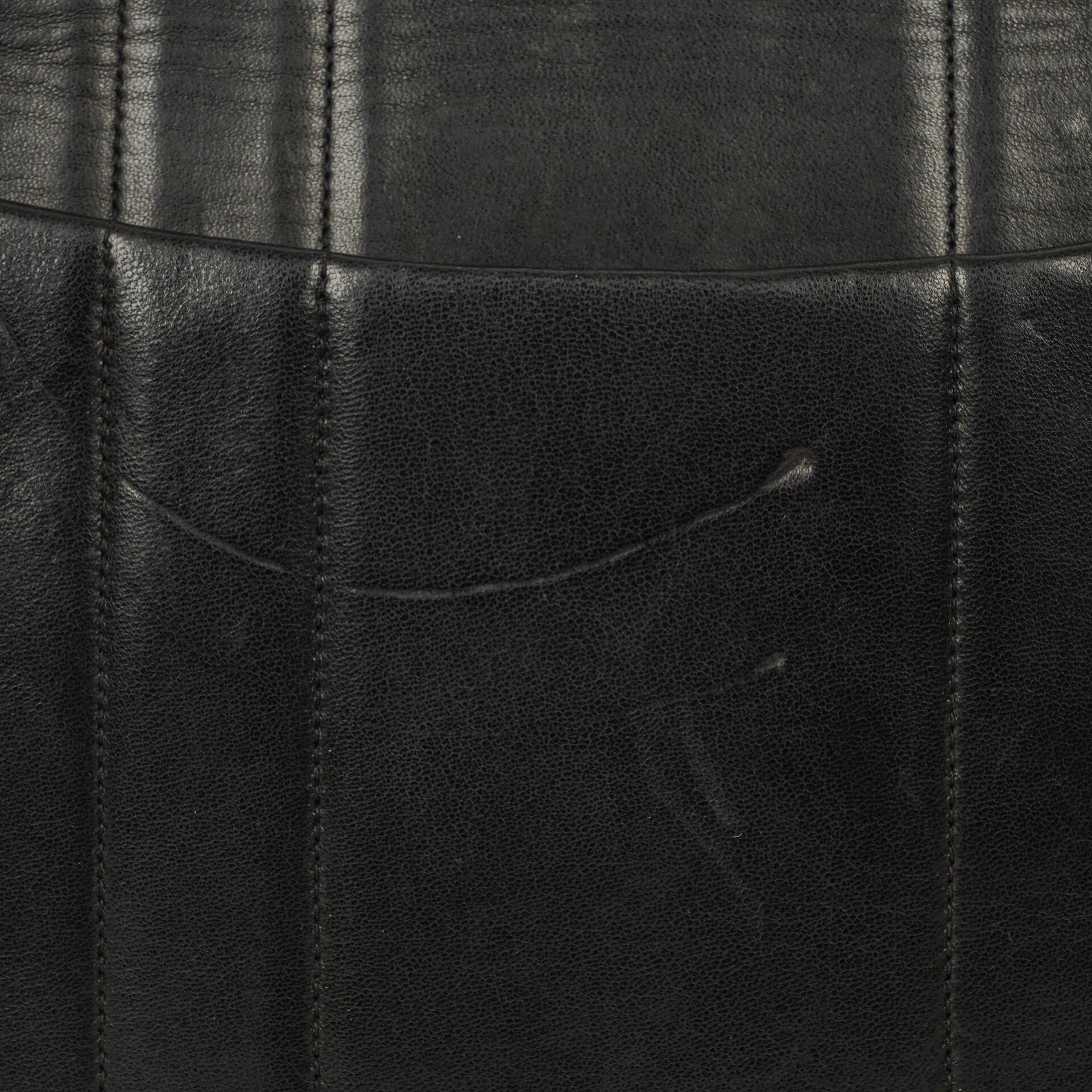 Chanel Jumbo CC Vertikal Tasche aus schwarzem gestepptem Lammleder mit 24K vergoldeten Beschlägen