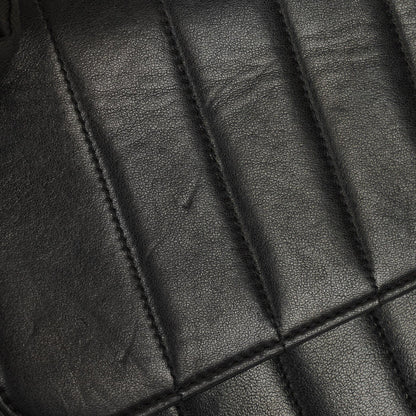 Chanel Jumbo CC Vertikal Tasche aus schwarzem gestepptem Lammleder mit 24K vergoldeten Beschlägen