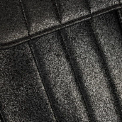 Chanel Jumbo CC Vertikal Tasche aus schwarzem gestepptem Lammleder mit 24K vergoldeten Beschlägen
