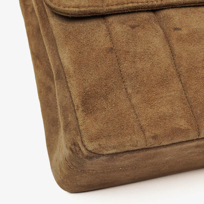 Chanel Jumbo CC Vertical Flap Bag aus gestepptem Wildleder mit 24K vergoldeter Hardware