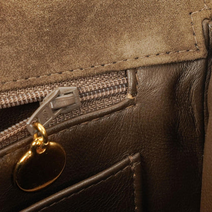Chanel Jumbo CC Vertical Flap Bag aus gestepptem Wildleder mit 24K vergoldeter Hardware