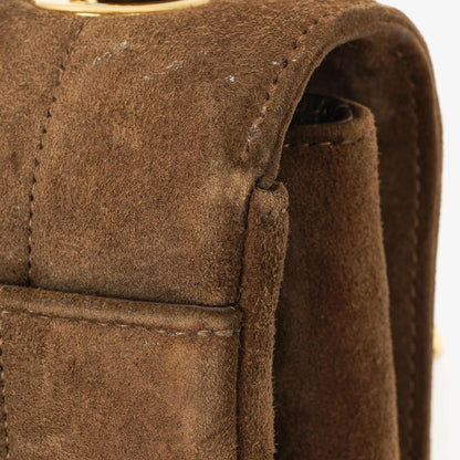 Chanel Jumbo CC Vertical Flap Bag aus gestepptem Wildleder mit 24K vergoldeter Hardware