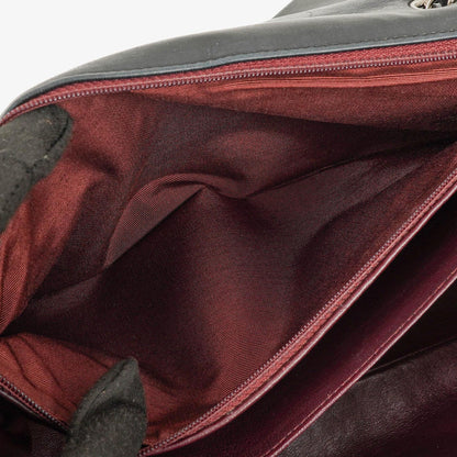 Chanel Jumbo Classic Single Flap Tasche aus schwarzem gestepptem Leder mit silberfarbener Hardware