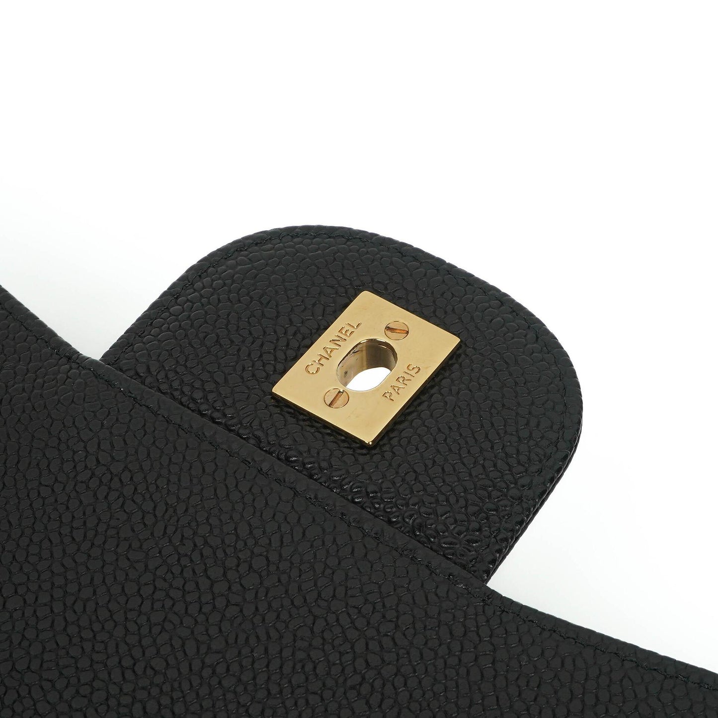 Chanel Jumbo Classic Schwarze Gequiltete Kaviar Double Flap Bag Gold-Beschläge