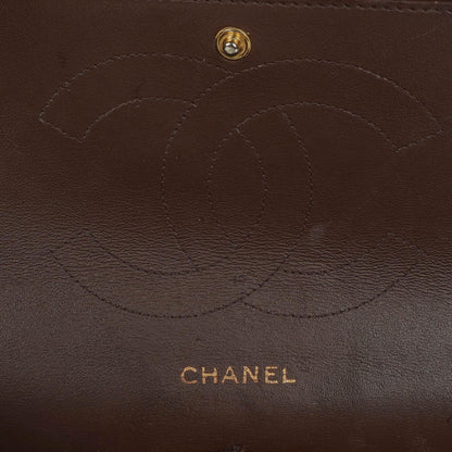 Chanel Jumbo Classic Double Flap Tasche aus braunem gestepptem Lammleder mit vergoldeter Hardware