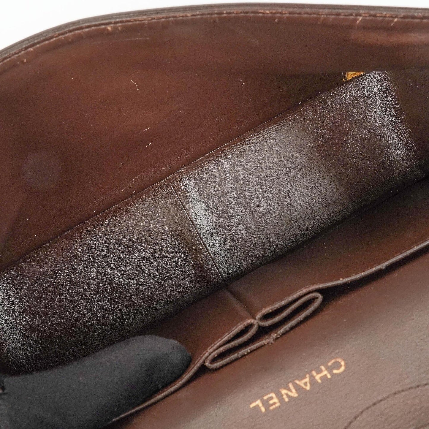 Chanel Jumbo Classic Double Flap Tasche aus braunem gestepptem Lammleder mit vergoldeter Hardware
