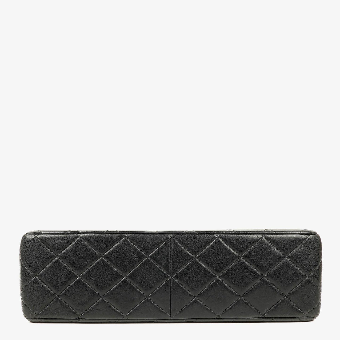 Chanel Jumbo Classic Single Flap Tasche aus schwarzem gestepptem Lammleder mit 24K vergoldeten Beschlägen