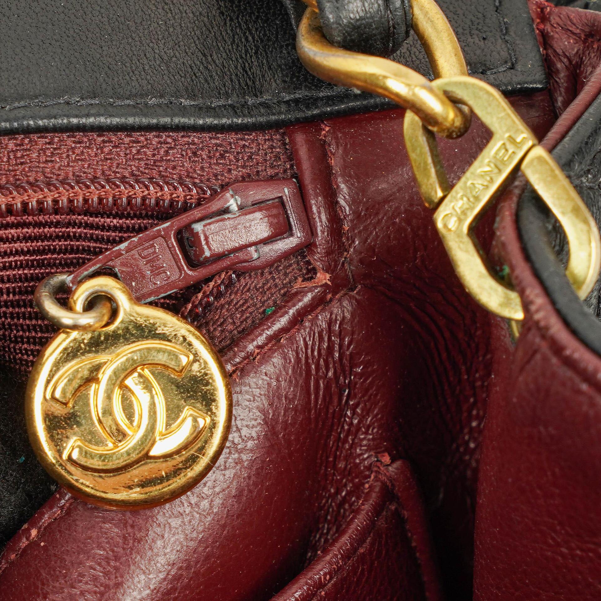 Chanel Jumbo Classic Single Flap Tasche aus schwarzem gestepptem Lammleder mit 24K vergoldeten Beschlägen