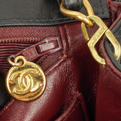 Chanel Jumbo Classic Single Flap Tasche aus schwarzem gestepptem Lammleder mit 24K vergoldeten Beschlägen