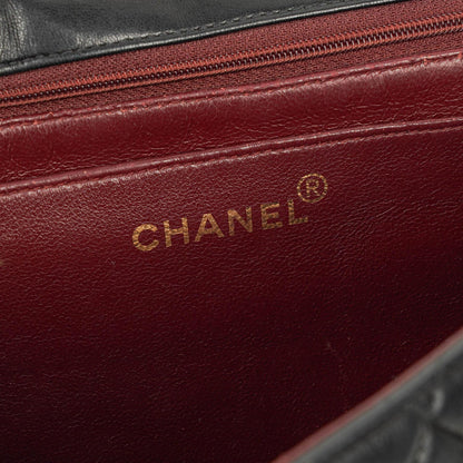 Chanel Jumbo Classic Single Flap Tasche aus schwarzem gestepptem Lammleder mit 24K vergoldeten Beschlägen