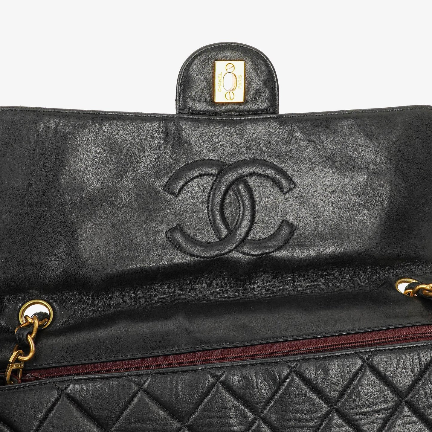 Chanel Jumbo Classic Single Flap Tasche aus schwarzem gestepptem Lammleder mit 24K vergoldeten Beschlägen