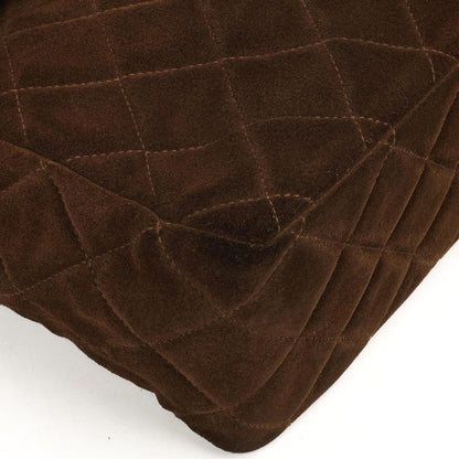 Chanel Jumbo Klassische Einzelklappen Tasche Braune Gequiltete Wildleder Mit Alter Goldbeschichtetem Zubehör