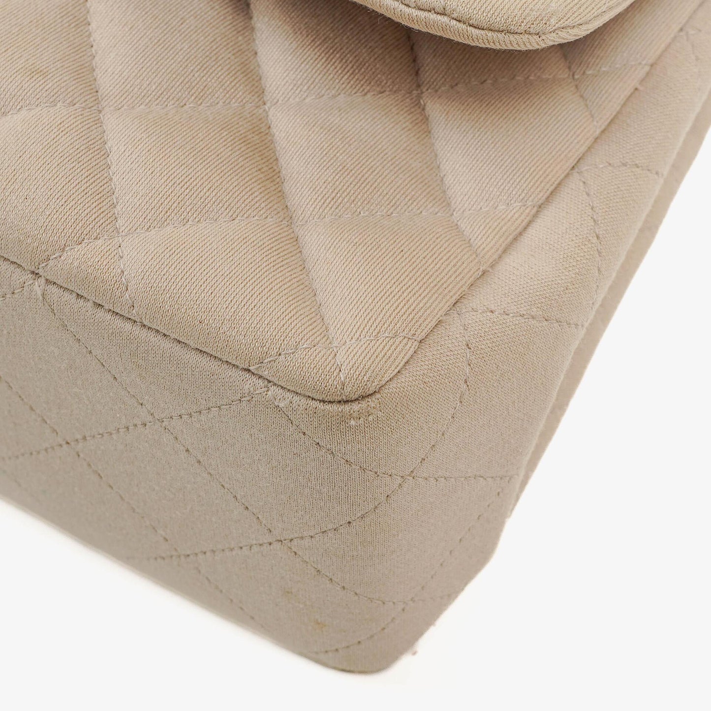 Chanel Jumbo Classic Single Flap Bag aus Jersey mit silberfarbenen Beschlägen