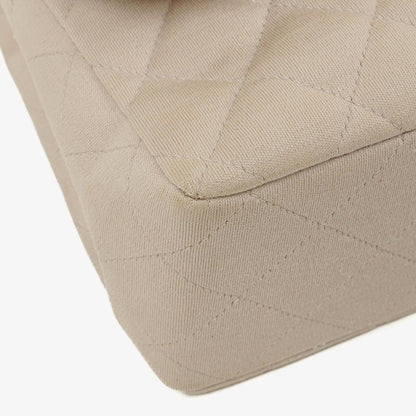 Chanel Jumbo Classic Single Flap Bag aus Jersey mit silberfarbenen Beschlägen