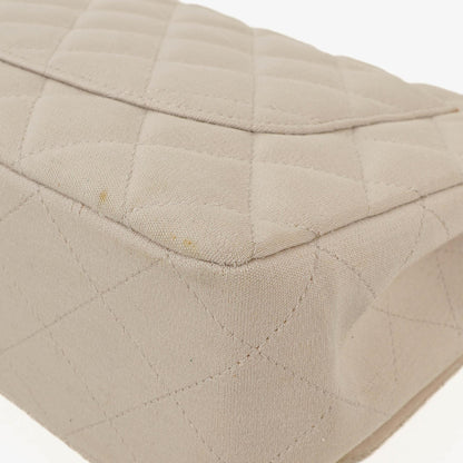 Chanel Jumbo Classic Single Flap Bag aus Jersey mit silberfarbenen Beschlägen