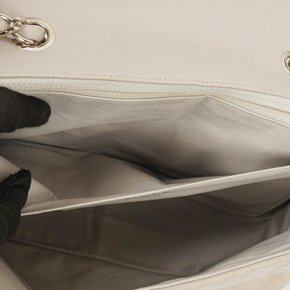 Chanel Jumbo Classic Single Flap Bag aus Jersey mit silberfarbenen Beschlägen