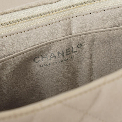 Chanel Jumbo Classic Single Flap Bag aus Jersey mit silberfarbenen Beschlägen