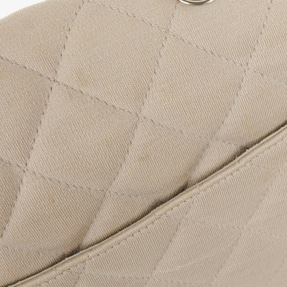 Chanel Jumbo Classic Single Flap Bag aus Jersey mit silberfarbenen Beschlägen