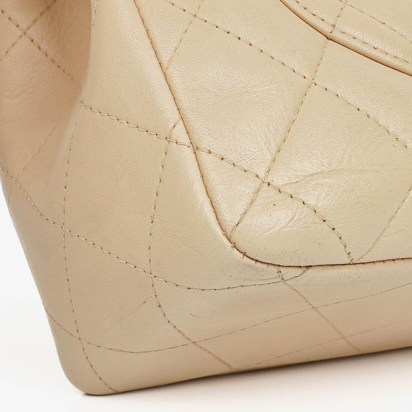 Chanel Jumbo Classic Single Flap Tasche aus gestepptem Lammleder mit silberfarbener Hardware