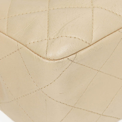 Chanel Jumbo Classic Single Flap Tasche aus gestepptem Lammleder mit silberfarbener Hardware