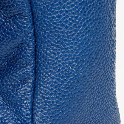 Chanel Jumbo Single Flap Tasche aus gestepptem Caviar-Leder mit silberfarbener Hardware