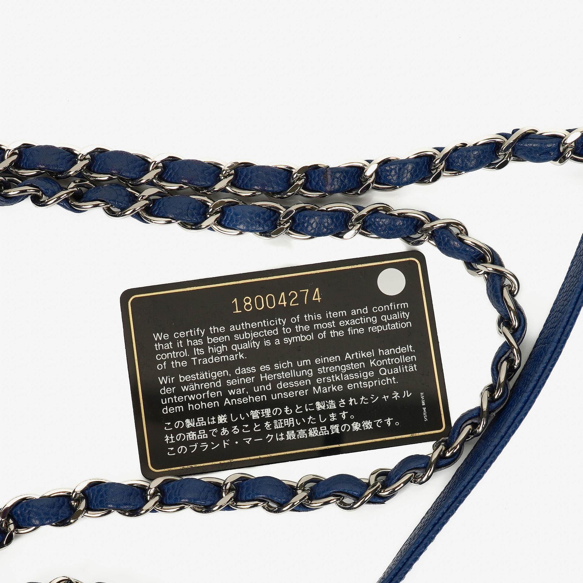 Chanel Jumbo Single Flap Tasche aus gestepptem Caviar-Leder mit silberfarbener Hardware