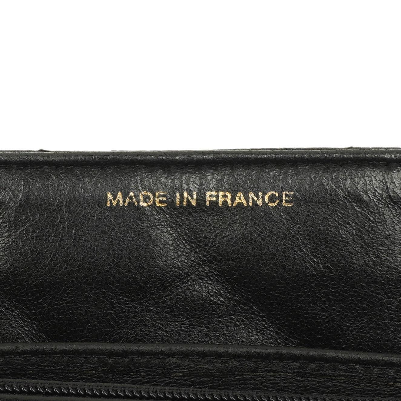 Chanel Kelly Schwarze Stepp-Caviar-Leder-Top-Handle-Tasche mit 24K vergoldeten Beschlägen, 1996-1997