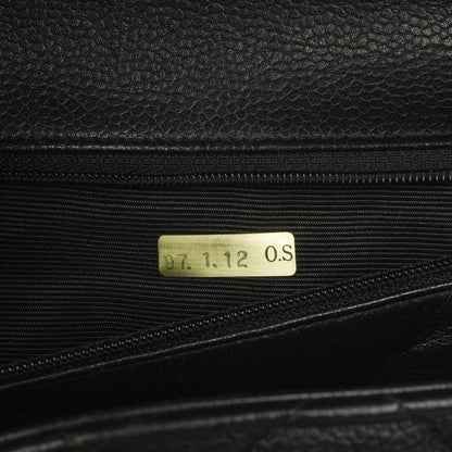 Chanel Kelly Schwarze Stepp-Caviar-Leder-Top-Handle-Tasche mit 24K vergoldeten Beschlägen, 1996-1997